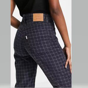 Levi's Premium Ribcage Straight Ankle Jeans in Bethany Plaid Odyssey